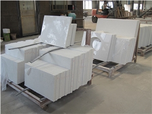 Quartz Stone/Engineered Stone Kitchen Countertops, Pure White Quartz Islands Top