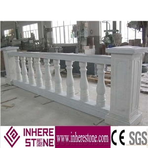 Building Stone White Marble Baluster Railings, Construction Material for Balcony Handrail