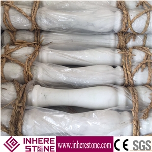 China White Marble Baluster, Marble Handrail, Marble Railings Design