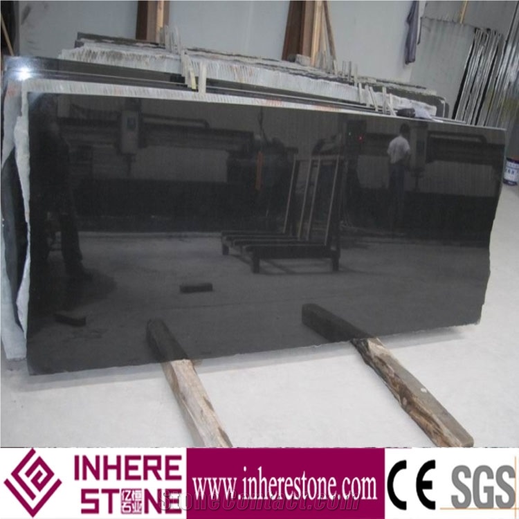 Chinese Cheap Polished Amazonite Black Galaxy Granite Slabs, Nero Toledo Black Granite