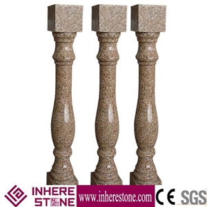 Customized Natural Stone Balustrade & Railings for Sale, Outdoor Staircase Rails, Yellow Baluster