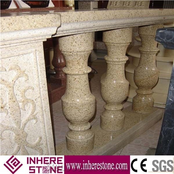 Prefabricated Balcony Yellow Stone Balustrades & Handrails, Balcony Railing Designs