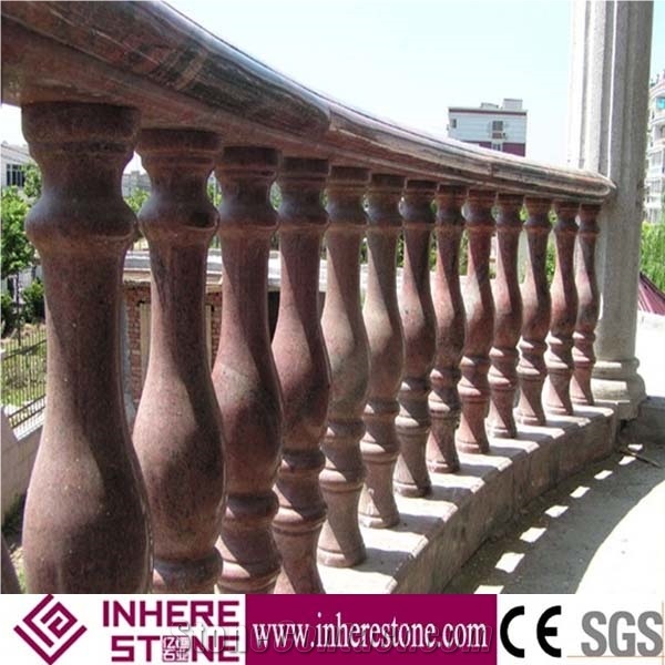 Red Granite Balustrade & Railings, House Terrace Railing Designs