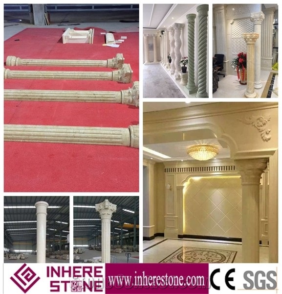 White Marble House Pillars Design, Roman Pillars Column Molds for Sale