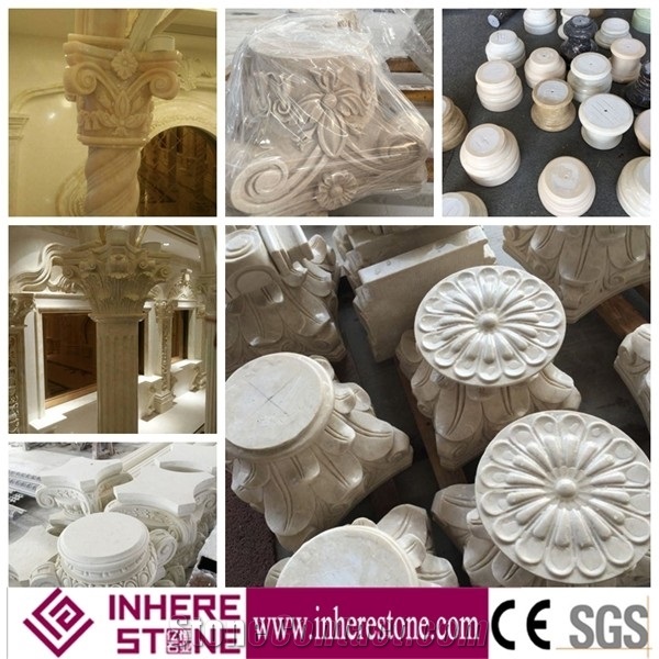 Wholesale Marble Pillars Roman Column Tops, Column Bases, Marble Pillars Columns Design