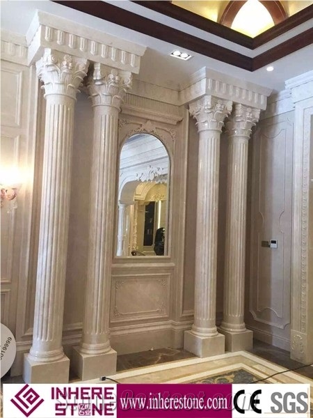 Wholesale Marble Pillars Roman Column Tops, Column Bases, Marble Pillars Columns Design