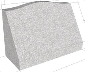 Civil Gray Slant, G633 Grey Granite Slant Grave