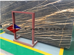 Black Gold Marble Slabs, Nero Port Laurent Marble Slabs, Nero Portoro Marble Slabs, Black Polished Marble Floor Covering Tiles