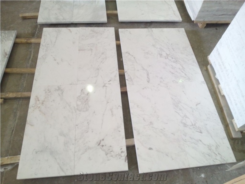 Volakas Flower Marble Slabs & Tiles, Greece White Marble