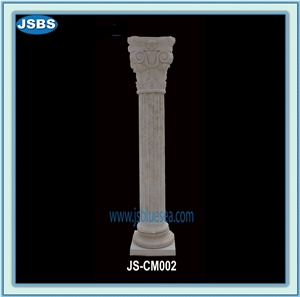 Absolute Beige Hand Carved Stone Column