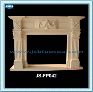 Cream Marble Fireplace Mantel