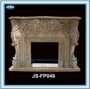 Custom Designed Marble Fire Place, Emperador Light Brown Marble Sculptured Fireplace Custom Designed Marble Fire Place, Emperador Light Brown Marble Sculptured Fireplace