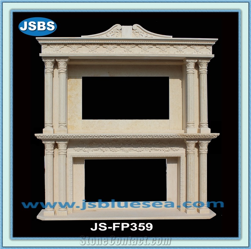 Sandstone Fireplace Surround, Yellow Sandstone Sculptured Fireplace