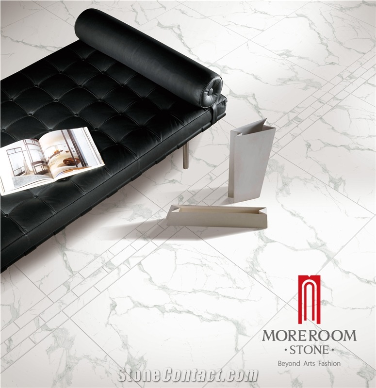 Inkjet Glazed Porcelian Tile Calcatta White Pattern Made in Foshan