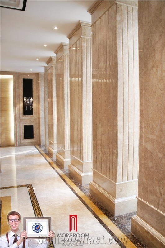 New Design Polished Cladding Marble Skirting with Creamic Stiffener