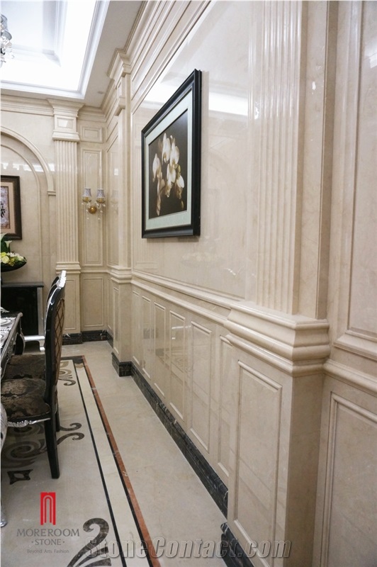 New Design Polished Cladding Marble Skirting with Creamic Stiffener