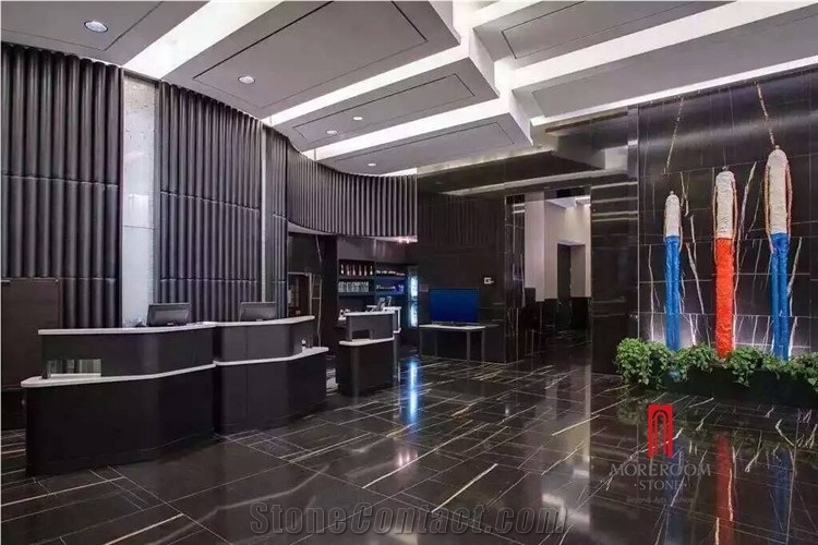 Sahara Noir Marble Stone Slabs & Tiles, Tunisia Black Marble