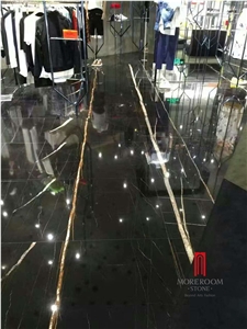 Sahara Noir Marble Stone Slabs & Tiles, Tunisia Black Marble