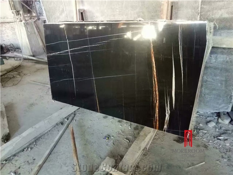 Sahara Noir Marble Stone Slabs & Tiles, Tunisia Black Marble