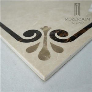 Turkey Magnolia Beige Water-Jet Design Composite Marble Medallion
