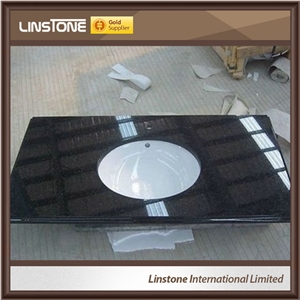 Black Galaxy Granite Bathroom Vanity Top Price Factory Price