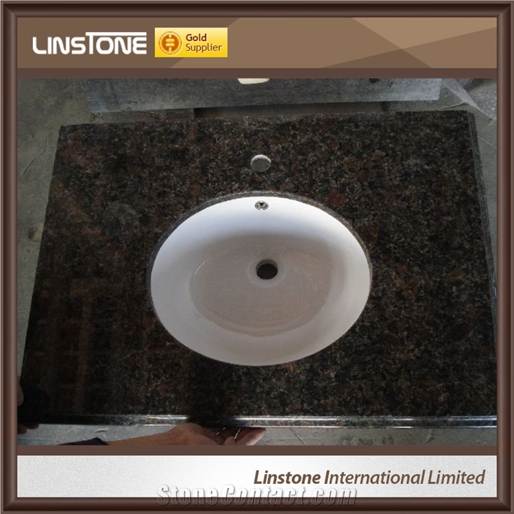Cheap Chinese Supplier Tan Brown Granite Vanity Bathroom