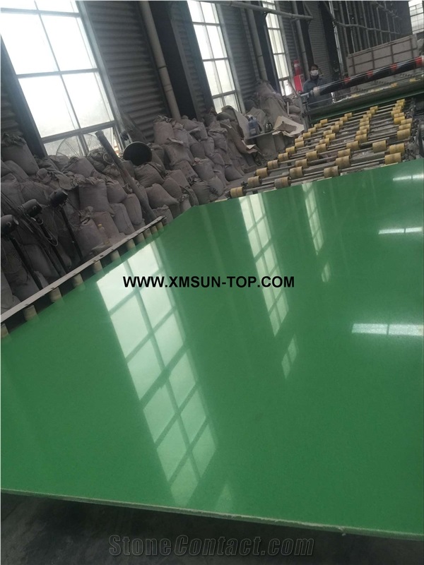 Azure Green Quartz Stone Big Slabs&Gangsaw Slab/Viridity Engineered Stone/Dark Green Artificial Quartz/Aquamarine Manmade Stone/China Quartz Stone for Flooring&Wall Covering