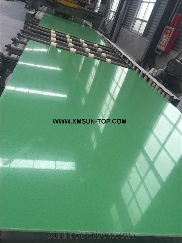 Azure Green Quartz Stone Big Slabs&Gangsaw Slab/Viridity Engineered Stone/Dark Green Artificial Quartz/Aquamarine Manmade Stone/China Quartz Stone for Flooring&Wall Covering