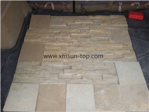 Beige Limestone Cultured Stone/Lime Stone Wall Cladding/Limestone Ledge Stone/Limestone Culture Stone/Exterior Decorative/Building Stone