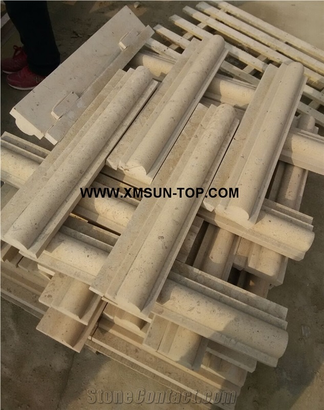 Beige Limestone Moldings&Border/Beige Limestone Skirtings/Limestone Pencil Liners/Lime Stone Border Decos/Natural Stone Trim/Stone Mouldings/Interior Decoration