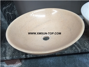 Beige Stone Kitchen Sinks&Basins/Beige Stone Bathroom Sinks&Basin/Round Sinks&Basins/Natural Stone Basins&Sinks/Wash Basins