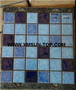 Blue Swimming Pool Mosaic/Blue Mosaic Tile Pool Coping/Pool Coping Tiles/Paving Tiles/ Pool Pavers/Swimming Pool