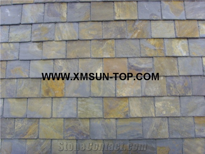 Chinese Rusty Roof Slate Tile with Square Type/ Slate Roofing/Rust Slate Roofing Tiles/Slate Square Shape Roof Tiles/Verde Slate Tile Roof/Square-Shape Roof Covering and Coating/Stone Roofing