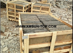 Chinese Rusty Roof Slate Tile with Square Type/ Slate Roofing/Rust Slate Roofing Tiles/Slate Square Shape Roof Tiles/Verde Slate Tile Roof/Square-Shape Roof Covering and Coating/Stone Roofing