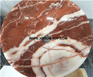 Dark Red Kitchen Sinks&Basins/Red and White Stone Bathroom Sinks&Basin/Round Sinks&Basins/Natural Stone Basins&Sinks/Wash Basins/Interior Decorative