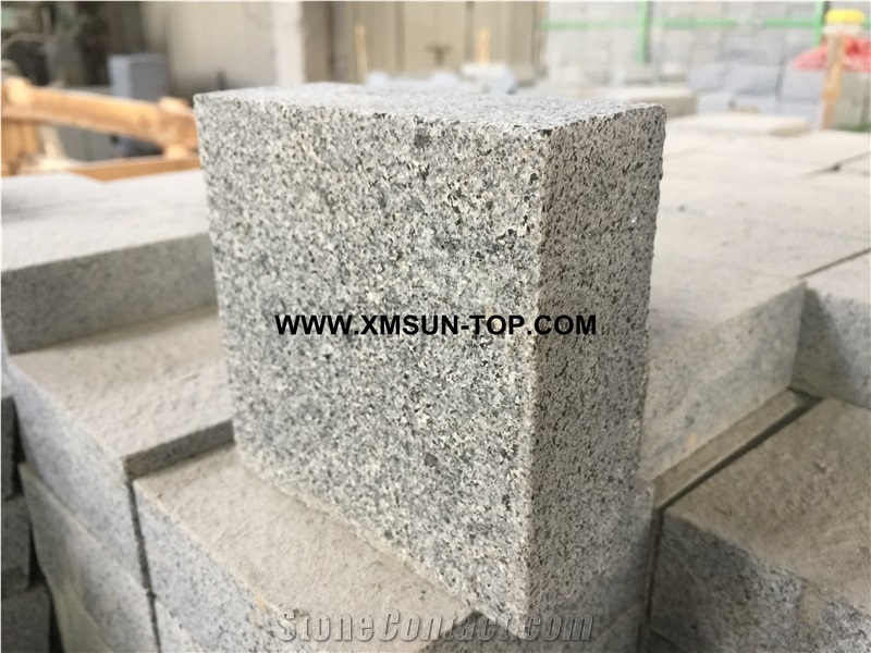 G654 Cube Stone/Light Grey Cobble Stone/Pingnan Sesame Black Square Pavers/New Impala Granite Paving Sets/Floor Covering/China Jasberg Courtyard Road Pavers/Garden Stepping Pavements/Walkway Pavers