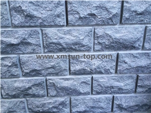 G684 Black Basalt Mushroomed Cladding/China Basalt Mushroomed Stone/Absolute Black Mushroom Stone/Building Stone/Mushroom Wall Cladding/Fujian Black Mushroom Wall Tile