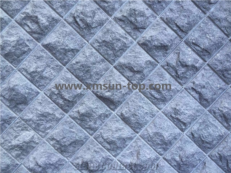 G684 Mushroomed Cladding&G684 Black Basalt Mushroomed Stone& G684 Black Basalt Wall Cladding