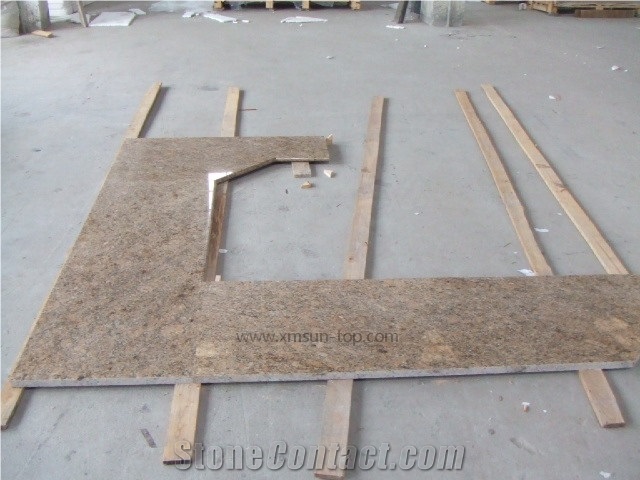 Giallo Veneziano Granite Kitchen Counter Top /Golden Granite Kitchen Worktop /Kitchen Tops/Kitchen Bar Tops/Custom Countertop/Granite Kitchen Island Tops/Natural Stone Kitchen Top