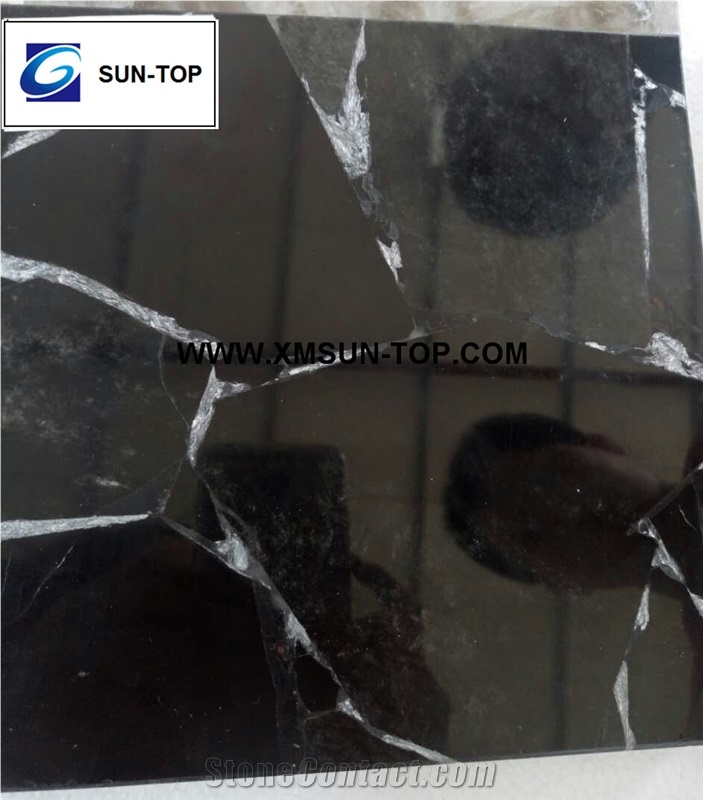 Obsidian with Silver Semiprecious Stone Slab&Tile&Customized/Luxury Black Semi-Precious Stone/Semi Precious Stone Slab for Wall Cladding&Flooring/Semi-Precious Stone Panel/Interior Stone