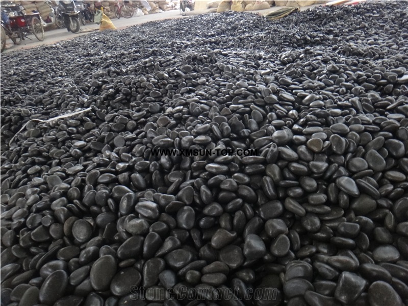 Ordinary Polished Black River Stone&Pebbles/Mixed Pebbles Stone/Round Pebbles/Dark Balck Pebble for Landscaping Decoration/Wall Cladding Pebble/Flooring Paving Pebble