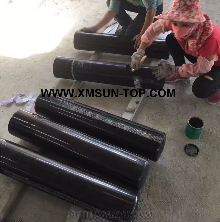 Polished Black Granite Moldings&Border/Dark Black Granite Skirtings/Granite Border Decos/Natural Stone Trim/Stone Mouldings/Interior Decoration