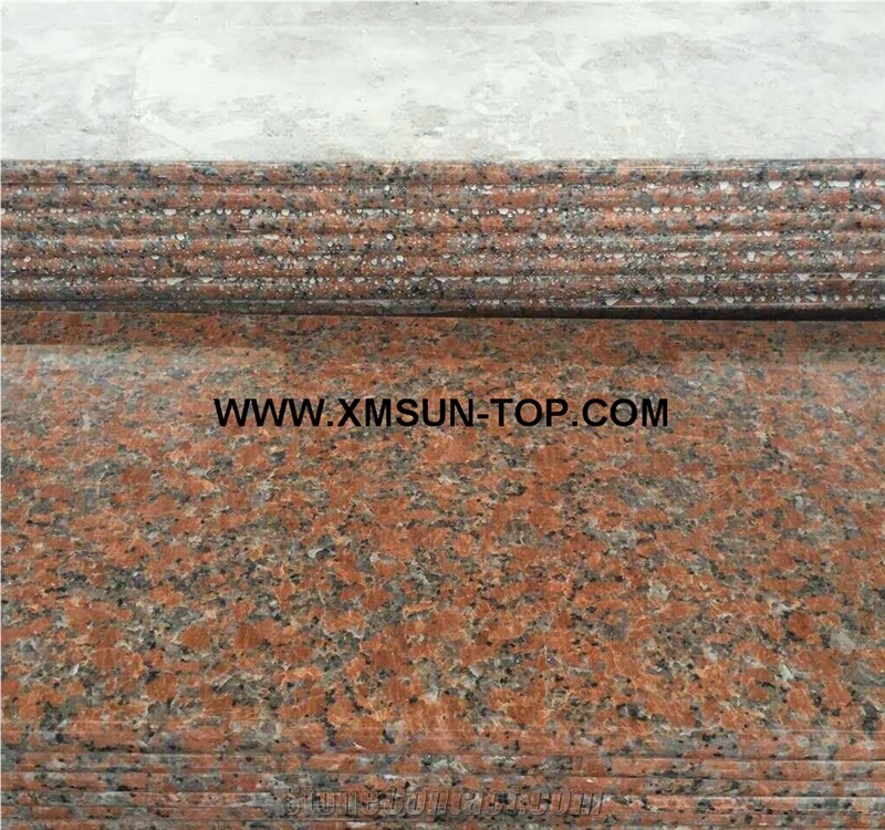 Polished G562 Granite Steps/Maple Leaf Red Granite Stair/Maple Leaves Granite Stair Riser&Stair Treads/Mapple Red Granite Steps &Staircase