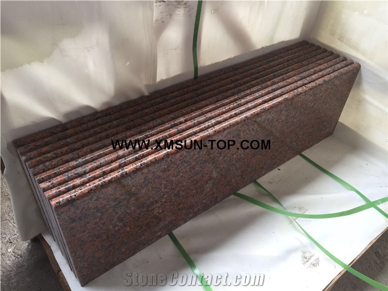 Polished G562 Granite Steps/Maple Leaf Red Granite Stair/Maple Leaves Granite Stair Riser&Stair Treads/Mapple Red Granite Steps &Staircase