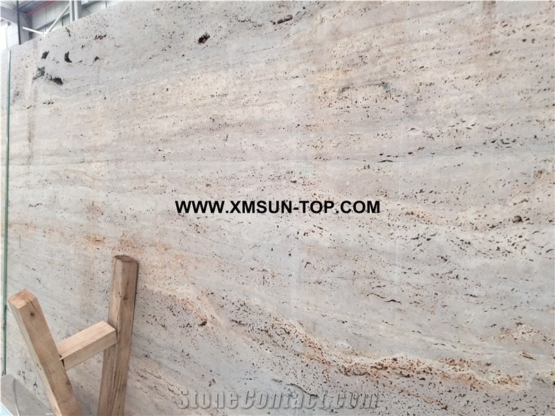 Polished Golden Grey Travertine Big Slabs&Gangsaw Slab&Customized/Light Grey Travertine Stone for Flooring&Floor Covering/Travertine Stone for Wall Cladding&Wall Covering/Travertine Pattern