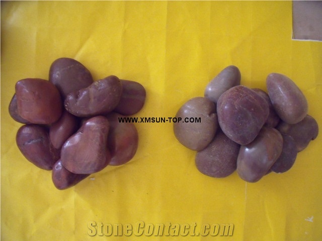 Red River Stone&Pebbles/Mixed Pebbles Stone/Round Pebbles/Dark Red Pebble for Landscaping Decoration/Wall Cladding Pebble/Flooring Paving Pebble