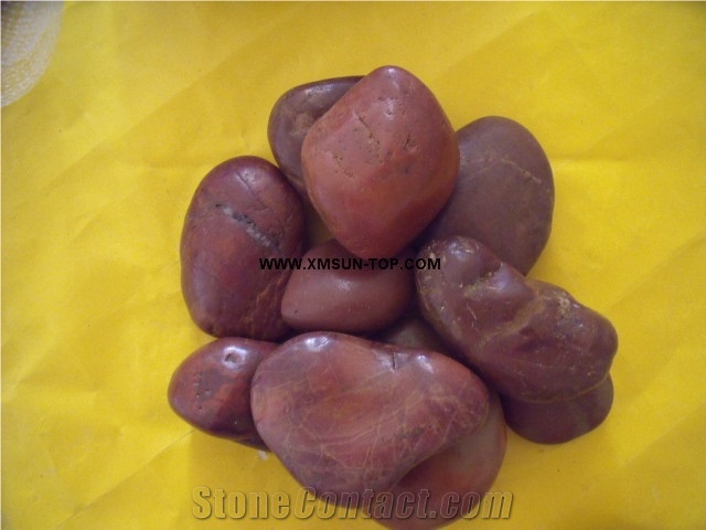 Red River Stone&Pebbles/Mixed Pebbles Stone/Round Pebbles/Dark Red Pebble for Landscaping Decoration/Wall Cladding Pebble/Flooring Paving Pebble