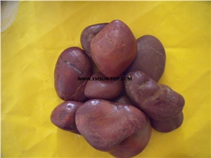 Red River Stone&Pebbles/Mixed Pebbles Stone/Round Pebbles/Dark Red Pebble for Landscaping Decoration/Wall Cladding Pebble/Flooring Paving Pebble