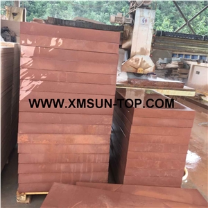 Red Sandstone Kerbstones/Dark Red Sand Stone Curbstone/Road Stone/ Side Stone/Curbs/Sandstone for Road Side Paving