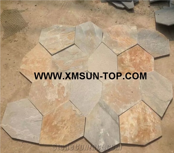 Rusty Slate Flagstone/Rust Slate Flagstone Walkway Pavers/Random Flagstones Road Paving/Flagstone Wall Tile&Floor Tile/ Irregular Flagstones for Flooring&Wall Cladding/Landscaping Stone